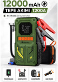Enshall 4in1 Şarjlı 12000MAH Akü Takviye Cihazı Hava Kompresörü 150PSI Powerbank Destekli Lastik Şişirme Kompresörü Taşınabilir Şarjlı 12000MAH Akü Takviyeli Hava Kompresörü 150PSI Powerbank Destekli Lastik Şişirme Kompresörü